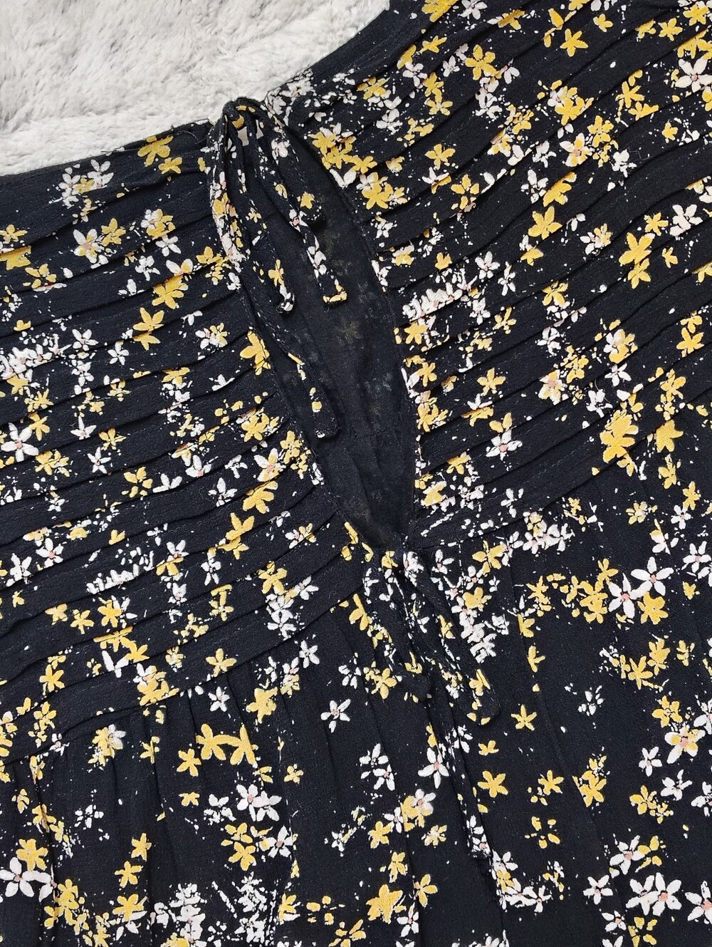 Free People Dessa Bodysuit Black Floral Women's XS Bohemian Hippie Retro Prairie - Picture 12 of 14